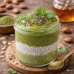 Almond Milk Matcha Pudding